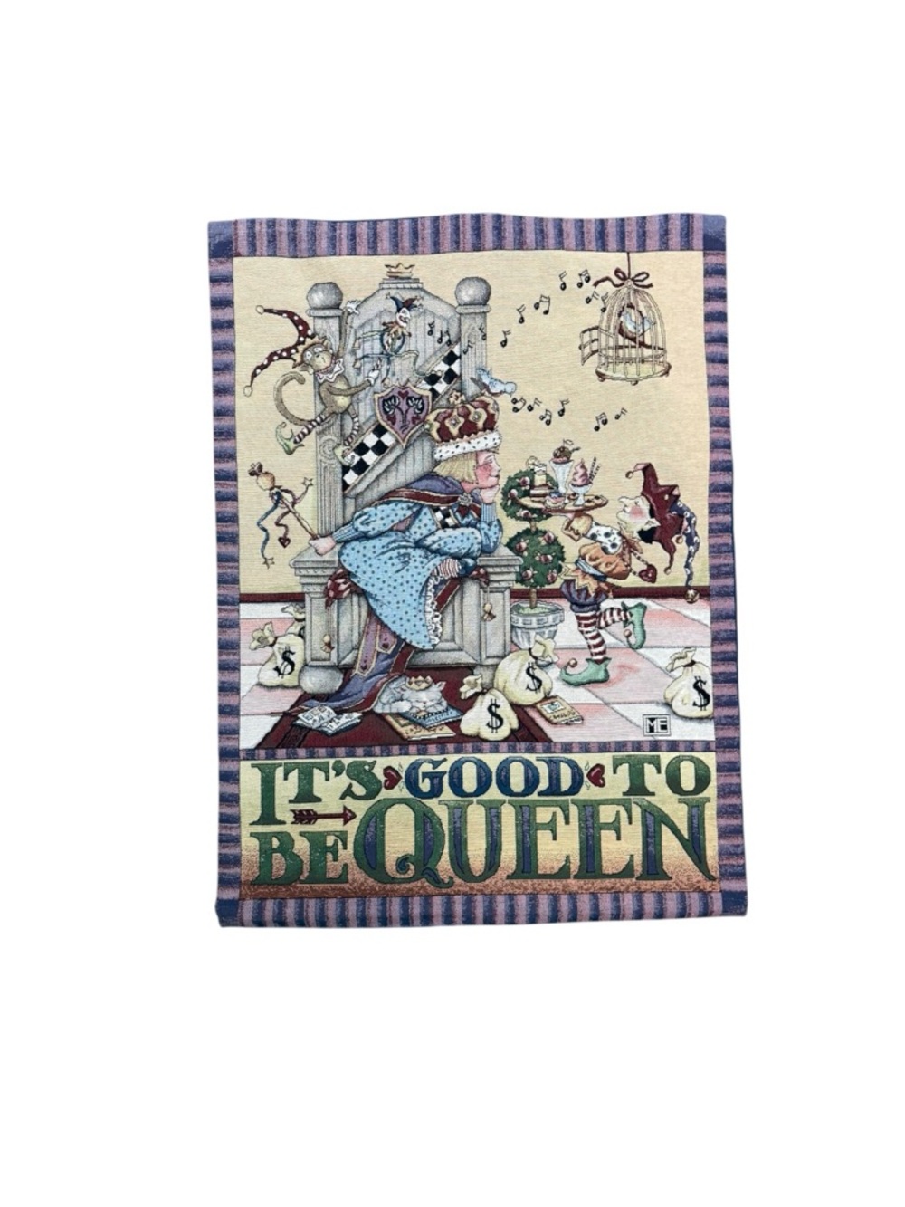Queen-Themed Tapestry Wall Hanging 37x26” rod not included